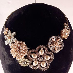 Costume Jewelry Necklace Rose Gold Style and Pink Pearl Style